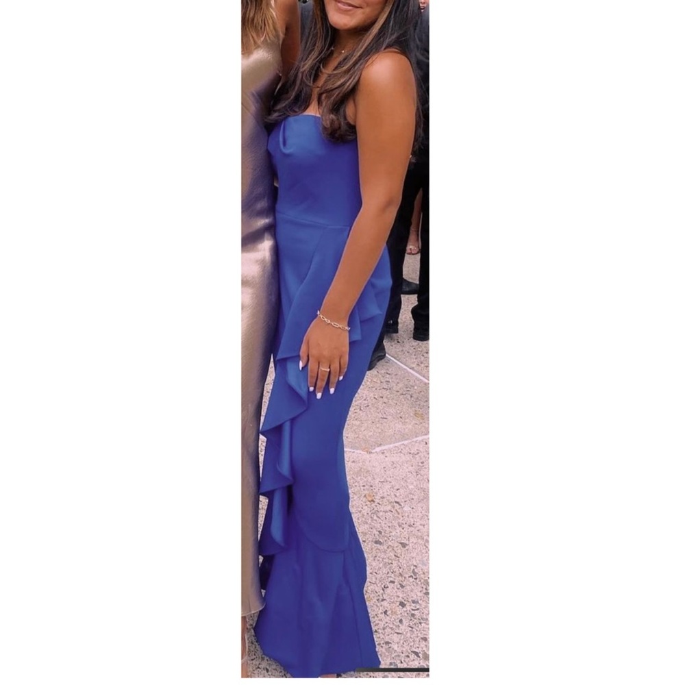 Blue strapless PROM DRESS